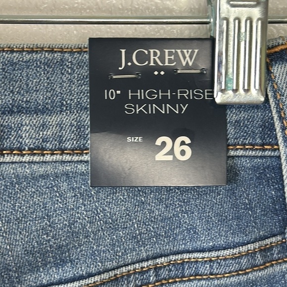 J. Crew 10" High Rise Skinny Stretch Jean Women's 26 Blue Inseam 27" Raw Hem NWT - Picture 8 of 13
